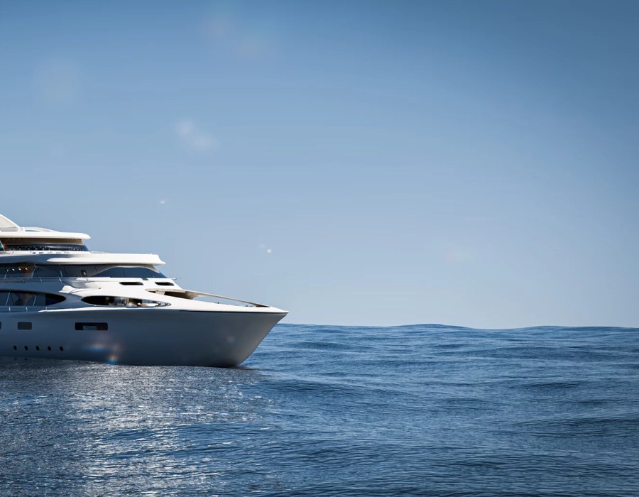 Superyacht naviguant en mer — croisière d'une semaine
