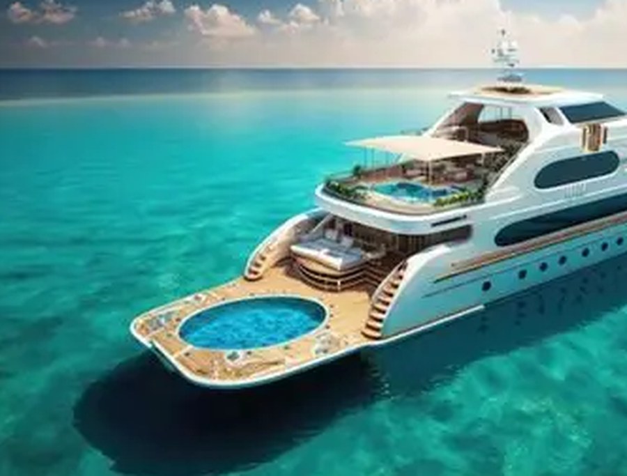Yacht au mouillage en eau turquoise — charter à la journée